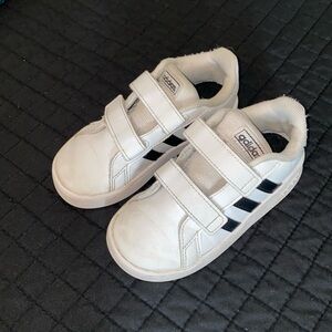 adidas Kids Sneakers White with Black Stripes